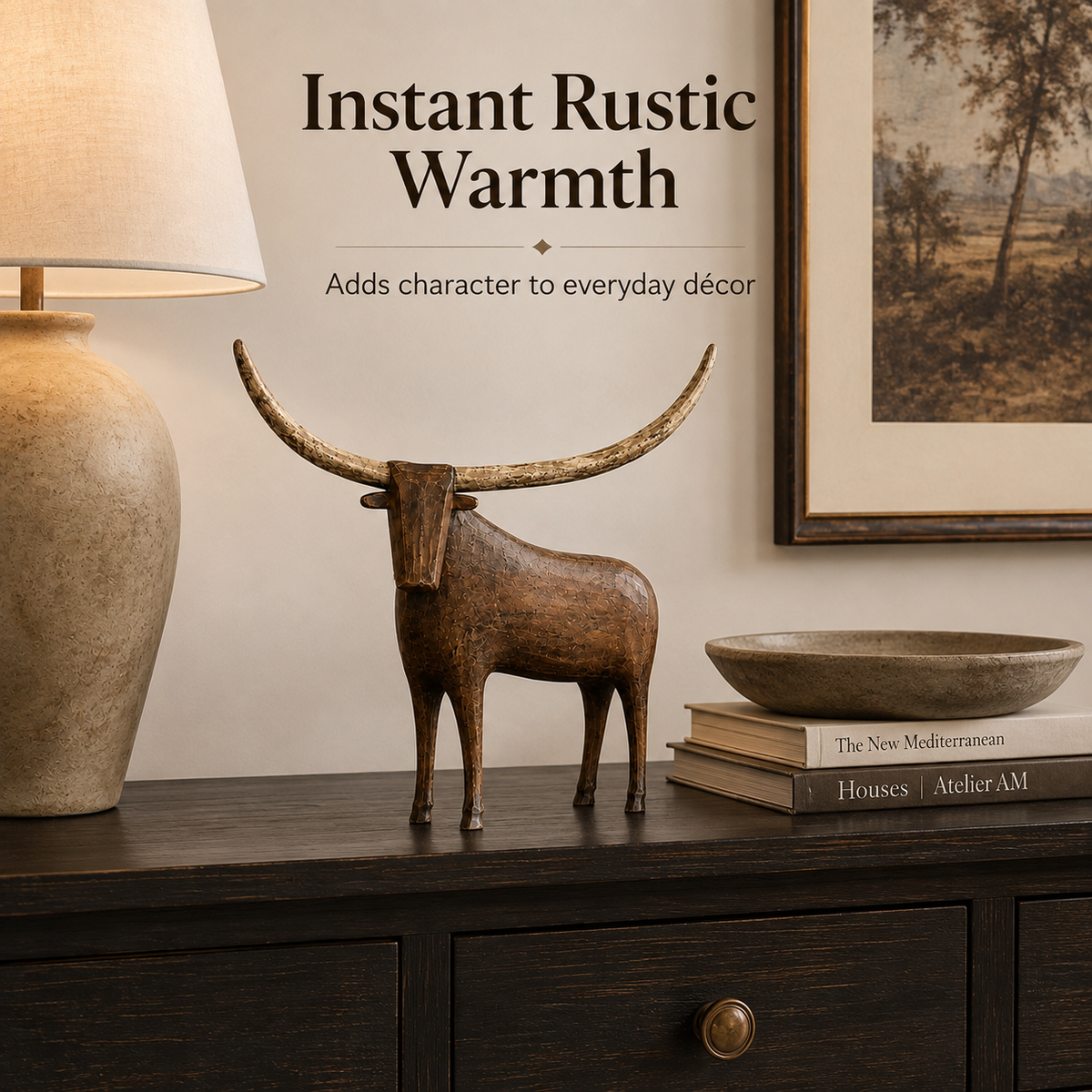 Instant rustic warmth longhorn home decor