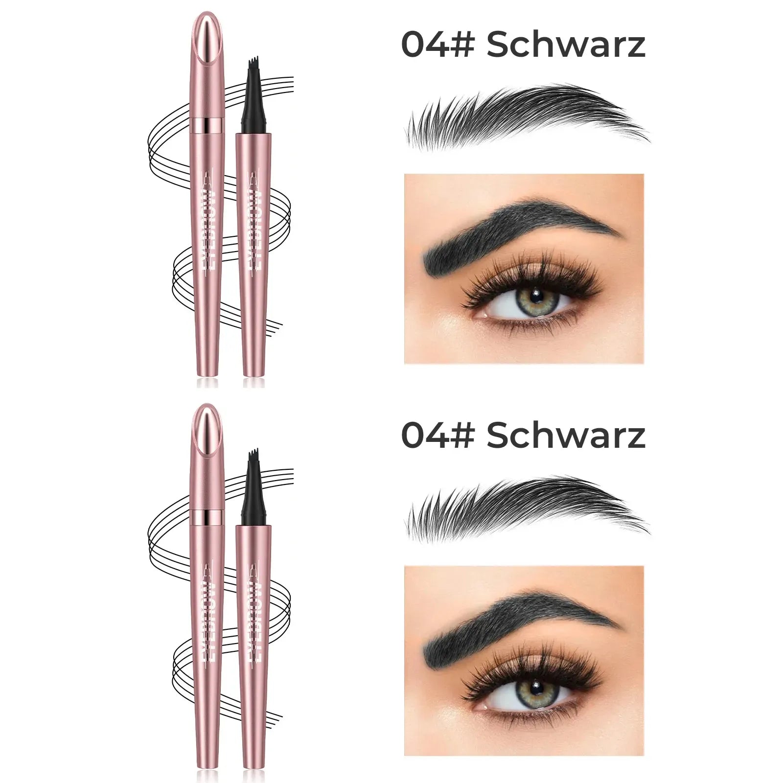 🎁✨Wasserfester Micro-Fork Augenbrauenstift, langanhaltende Brownen-Pen für natürliche, haarähnliche Striche