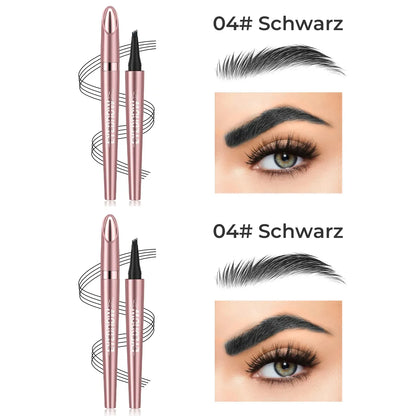 🎁✨Wasserfester Micro-Fork Augenbrauenstift, langanhaltende Brownen-Pen für natürliche, haarähnliche Striche