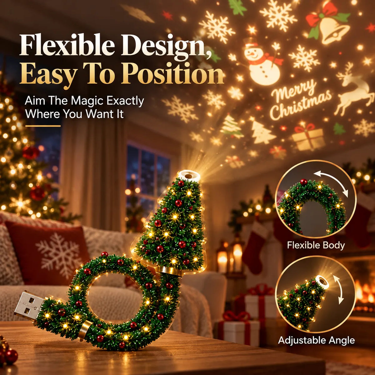 ✨Christmas Ceiling Projector Light – 6 Festive Holiday Scenes in One Magical Lamp
