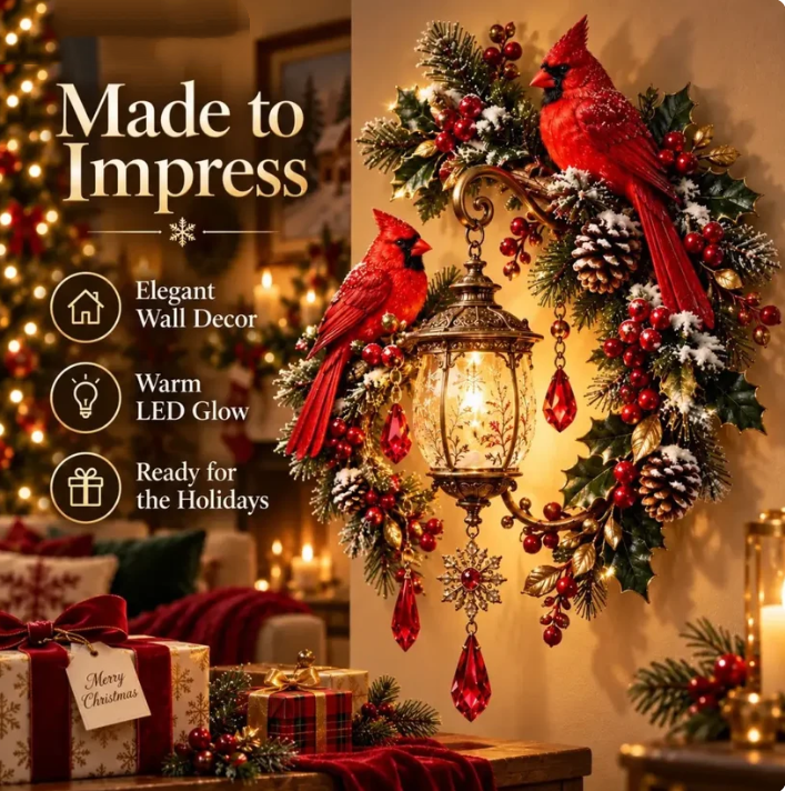 🔥Last Day 49% OFF🔥Cardinal Christmas Lantern Glo – Lighted Holiday Wall Decor