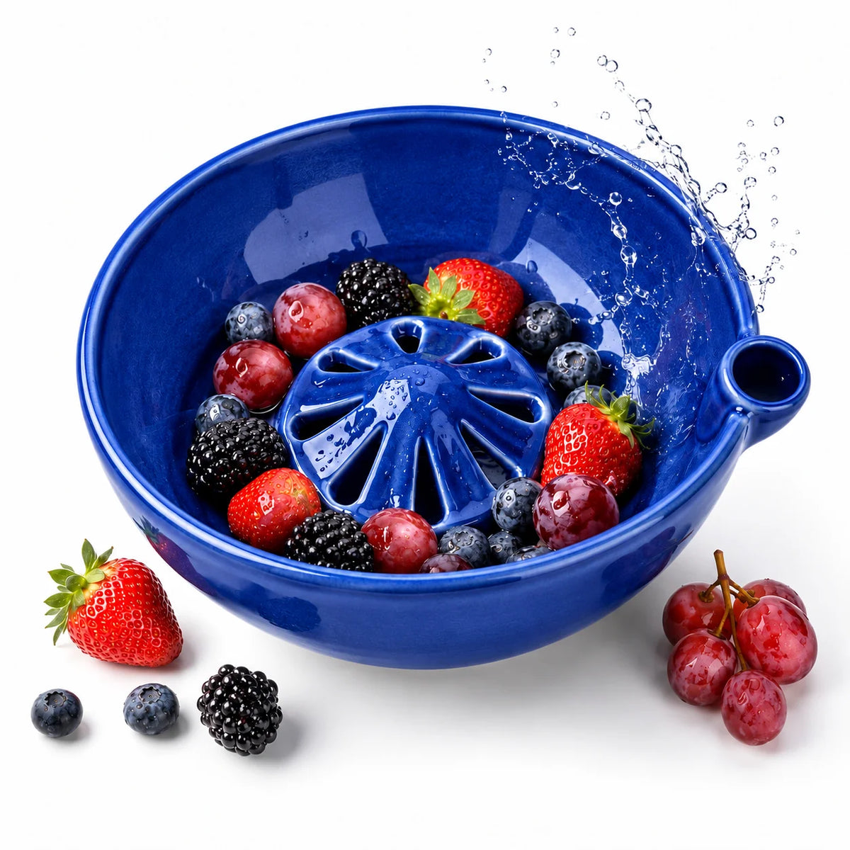 🥬 Self-Spinning Fruit & Berry Washer – Vortex Rinse Bowl with Quick Drain