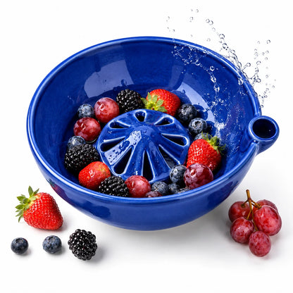 🥬 Self-Spinning Fruit & Berry Washer – Vortex Rinse Bowl with Quick Drain