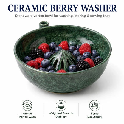🥬 Self-Spinning Fruit & Berry Washer – Vortex Rinse Bowl with Quick Drain