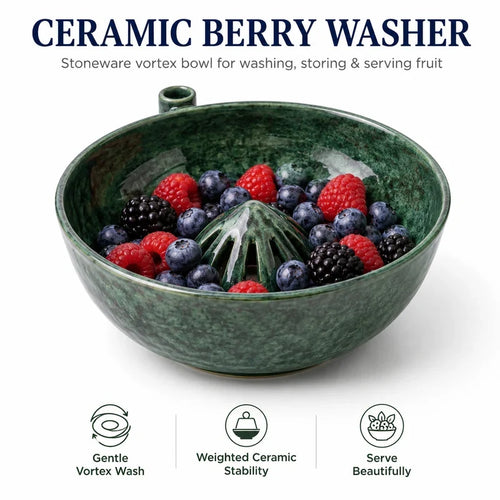 🥬 Self-Spinning Fruit & Berry Washer – Vortex Rinse Bowl with Quick Drain