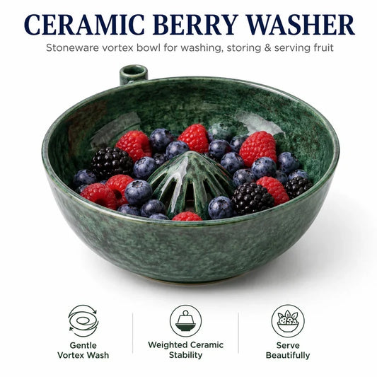 🥬 Self-Spinning Fruit & Berry Washer – Vortex Rinse Bowl with Quick Drain