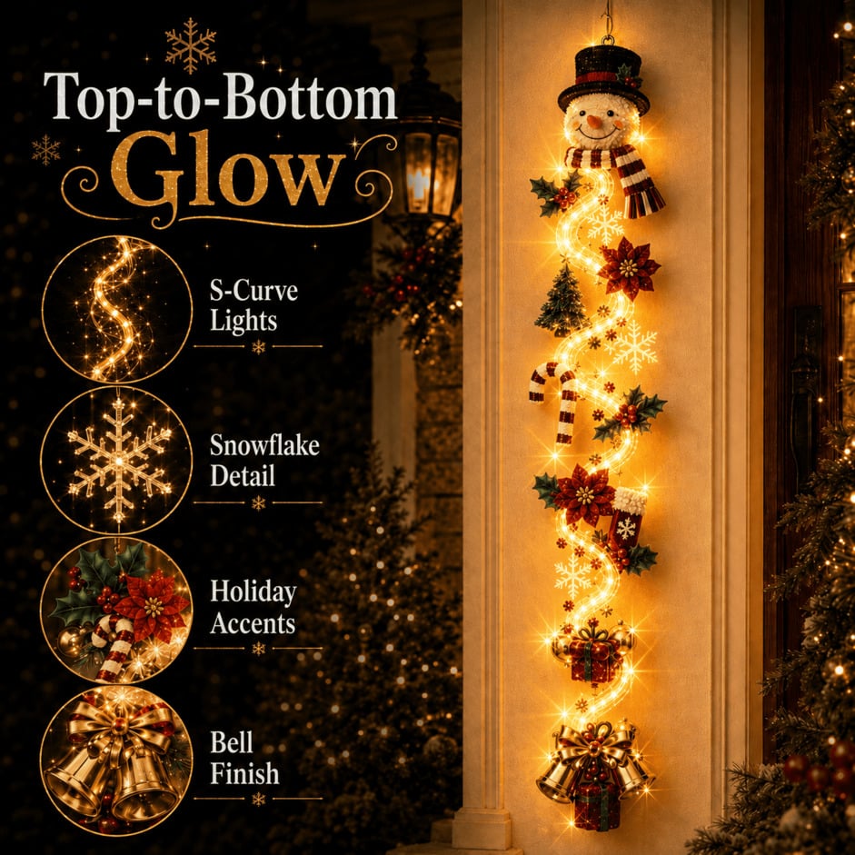 🎄 Christmas Magic Glowing Door Hanger – Light Up Your Door for the Holidays