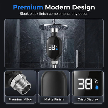 🚿 Intelligent LED Shower Thermometer | 360° Rotating Display