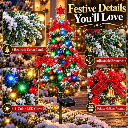 🌱 Solar Cedar Christmas Tree Lights🔥| Festive Outdoor Holiday Decor🔥