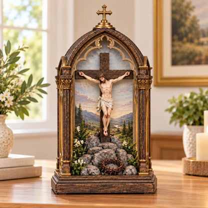 ✝️ Calvary Light of Faith™ – Illuminated Jesus Crucifix Prayer Shrine with Warm Devotional Glow & Sacred Christian Home Décor 🕯️🙏