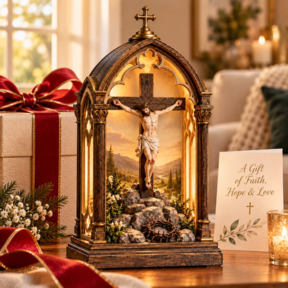 ✝️ Calvary Light of Faith™ – Illuminated Jesus Crucifix Prayer Shrine with Warm Devotional Glow & Sacred Christian Home Décor 🕯️🙏