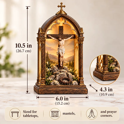 ✝️ Calvary Light of Faith™ – Illuminated Jesus Crucifix Prayer Shrine with Warm Devotional Glow & Sacred Christian Home Décor 🕯️🙏