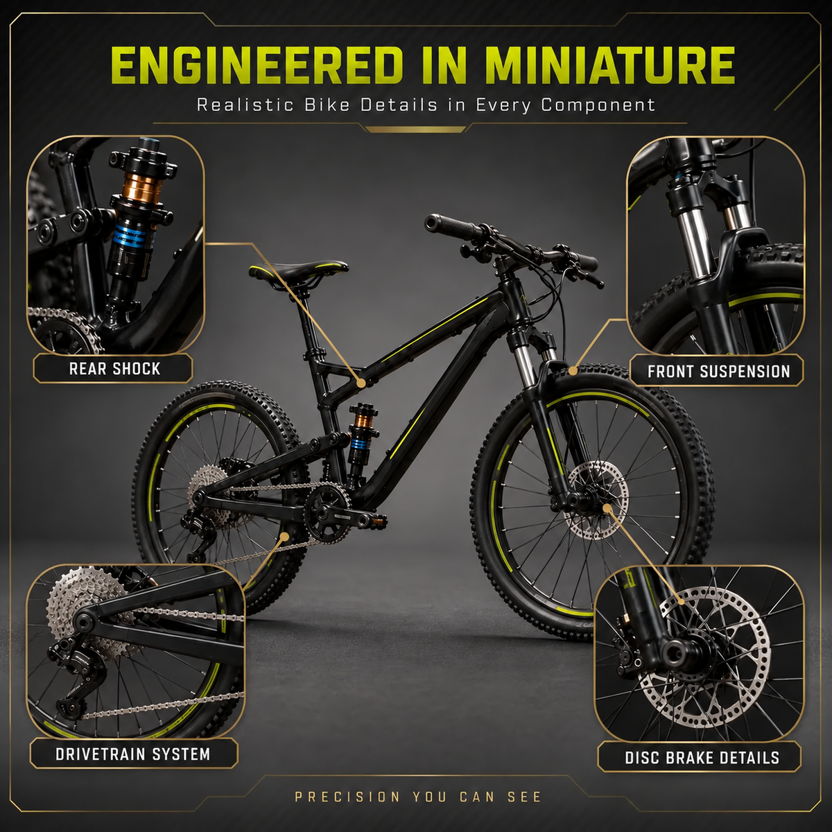 DIY Mountain Bike Model KitBuild, Display & Collect
