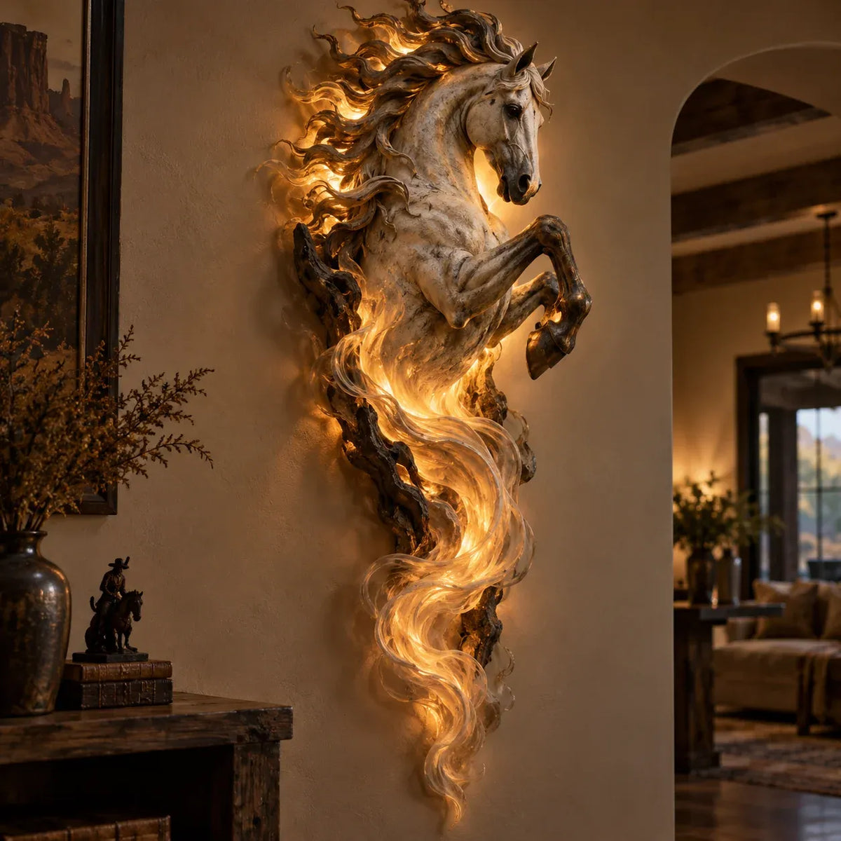 🔥Last Day 49% OFF -🦄 Celestial Flame Unicorn Wall Sconce – A Magical Guardian Awakens on Your Wall