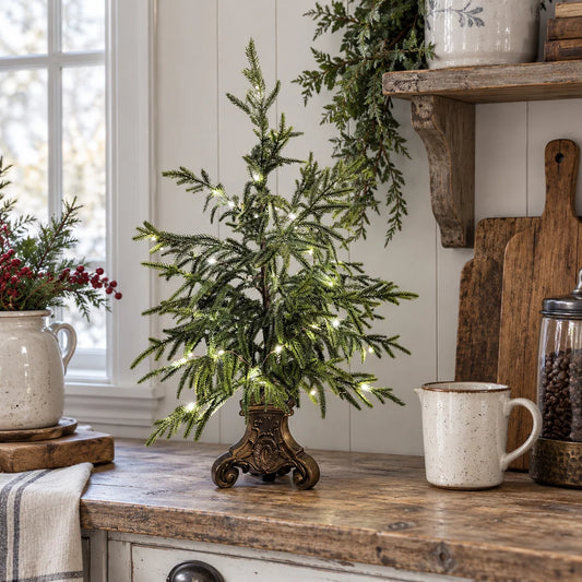 🔥 LAST DAY 50% OFF 🔥🌲 Vintage Norfolk Pine Trees™ – Lighted Christmas Tabletop Trees with Warm Holiday Glow & Classic Evergreen Charm ✨