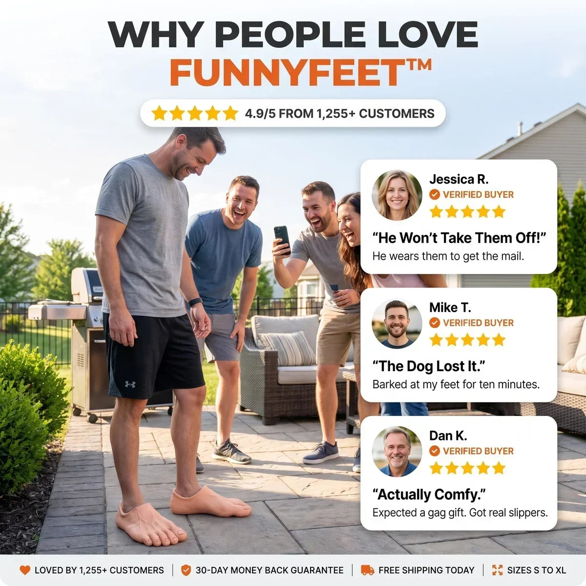 🔥 Last Day 49% Off – Barefoot Prank Slippers✈️buy 2 Free Shipping✈️