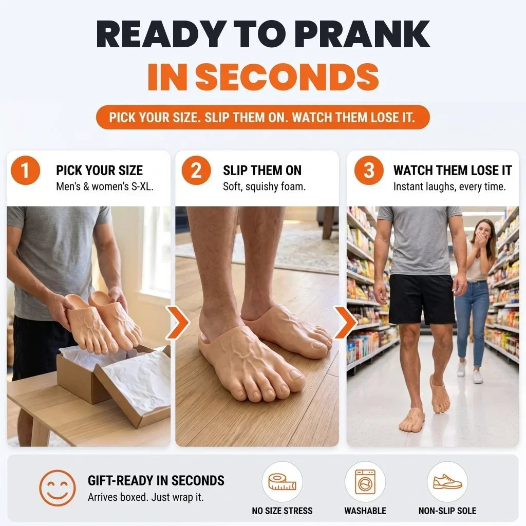 🔥 Last Day 49% Off – Barefoot Prank Slippers✈️buy 2 Free Shipping✈️