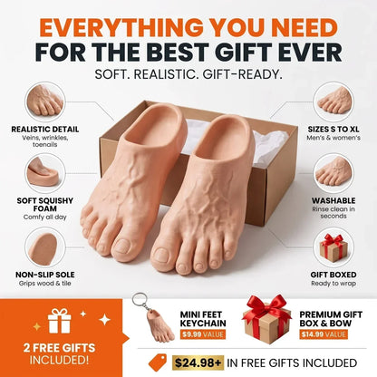 🔥 Last Day 49% Off – Barefoot Prank Slippers✈️buy 2 Free Shipping✈️