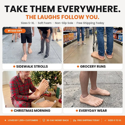 🔥 Last Day 49% Off – Barefoot Prank Slippers✈️buy 2 Free Shipping✈️