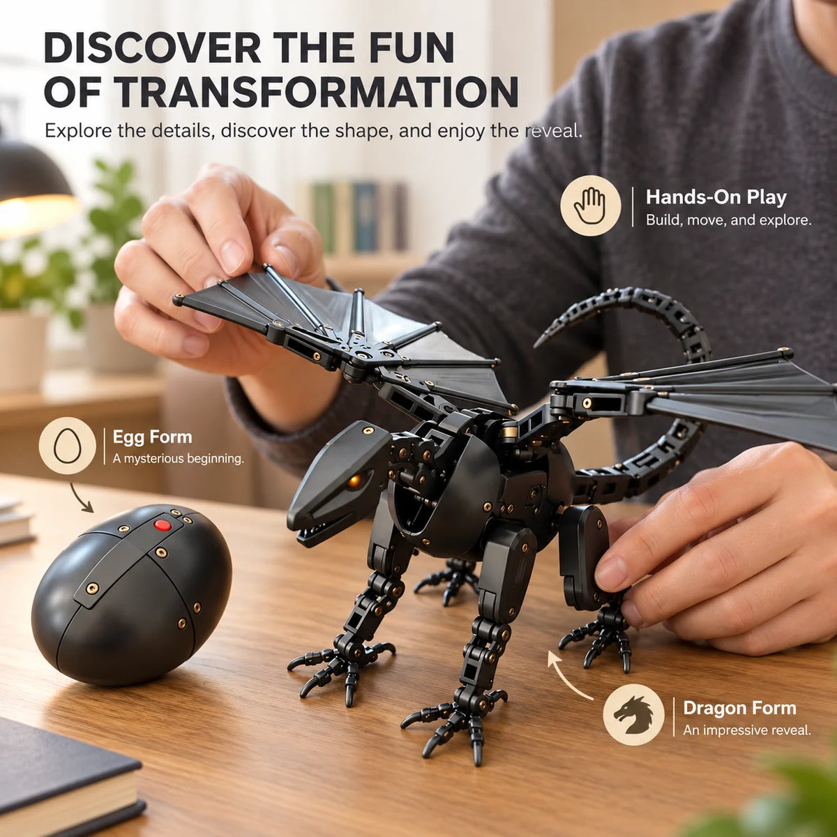 🥚🐉 DragonMorph – Egg to Dragon Transforming Mechanical Toy🐉