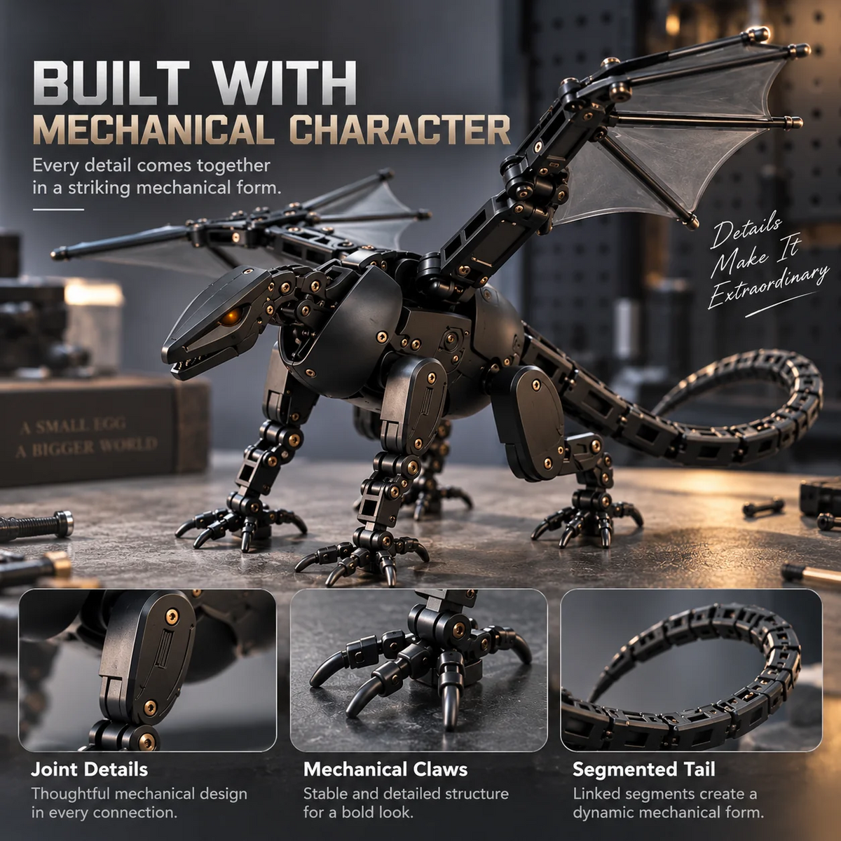 🥚🐉 DragonMorph – Egg to Dragon Transforming Mechanical Toy🐉