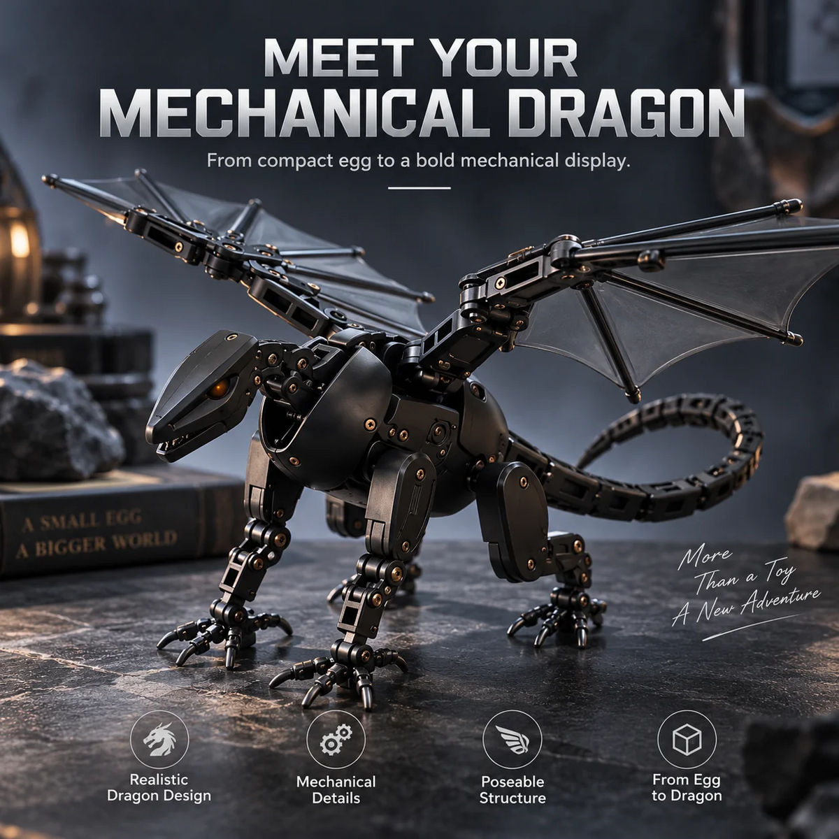 🥚🐉 DragonMorph – Egg to Dragon Transforming Mechanical Toy🐉