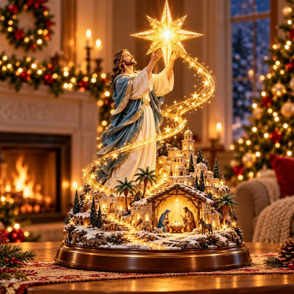 🔥 LAST DAY 50% OFF 🔥  ⭐✨ Bethlehem Star Of Hope™ – Jesus Holding The Guiding Star Illuminated Christmas Nativity Scene