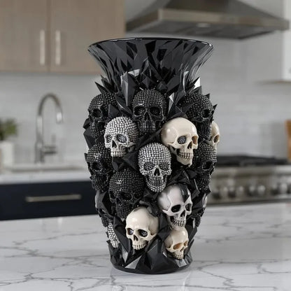 💀🐦‍⬛ Crystal Skull Vase – Where Darkness Meets Elegance ✨