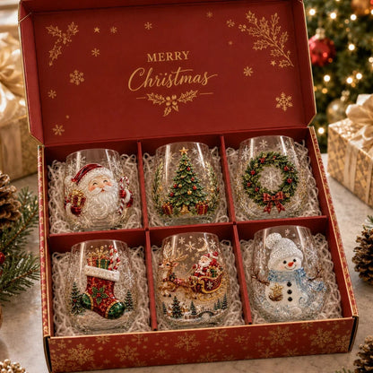 🎄✨ Magical Christmas Glass Cups – Festive Designs & Perfect Holiday Gifts 🎁