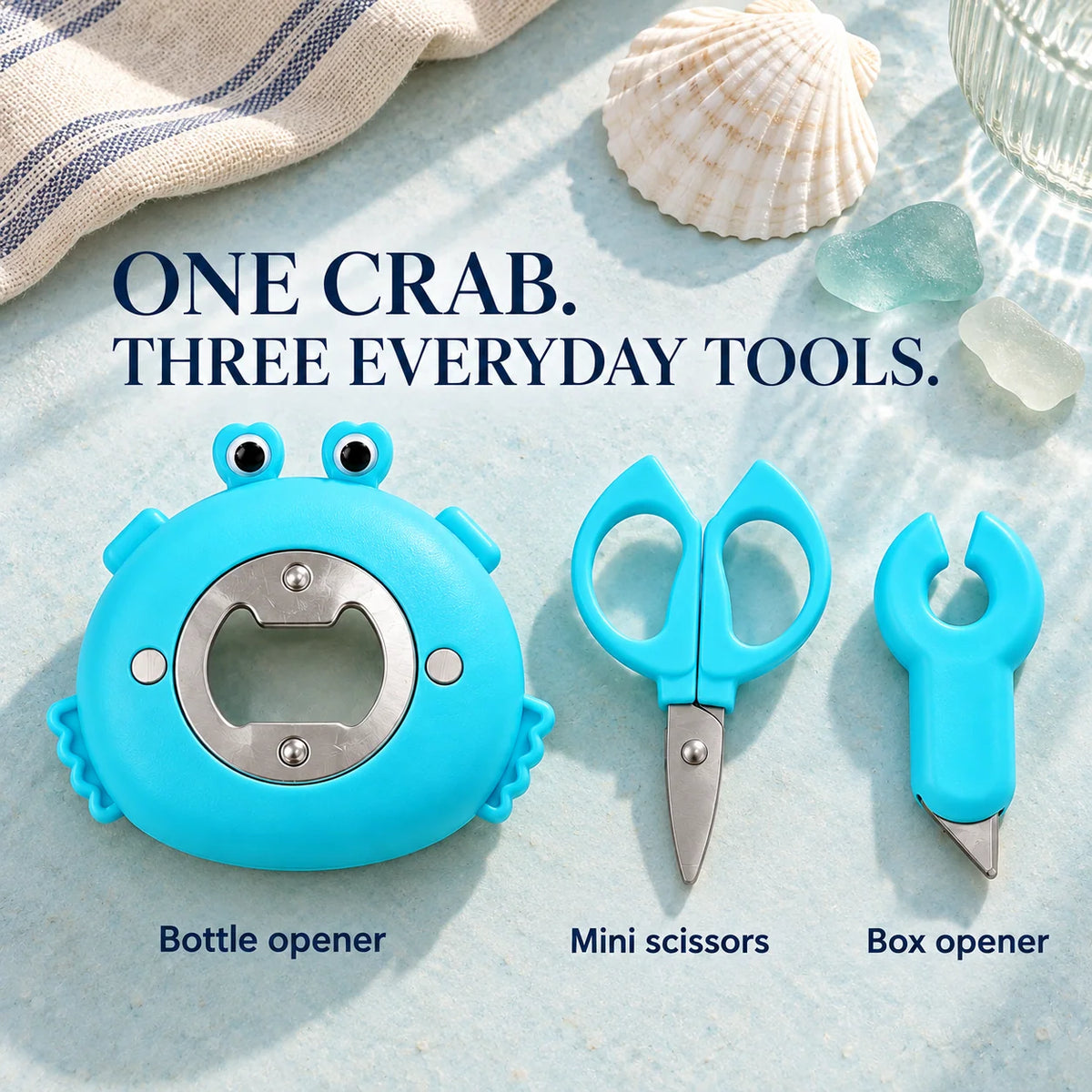 🦀 Handy Crab – 3-in-1 Kitchen Tool Set & Cute Fridge Magnet