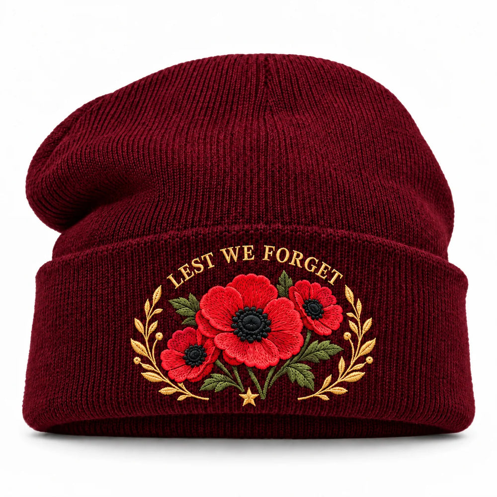 "LEST WE FORGET" / Wine Red