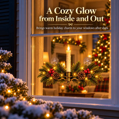 🔥 LAST DAY 50% OFF 🔥Vintage Christmas Window Candle Swag with Remote