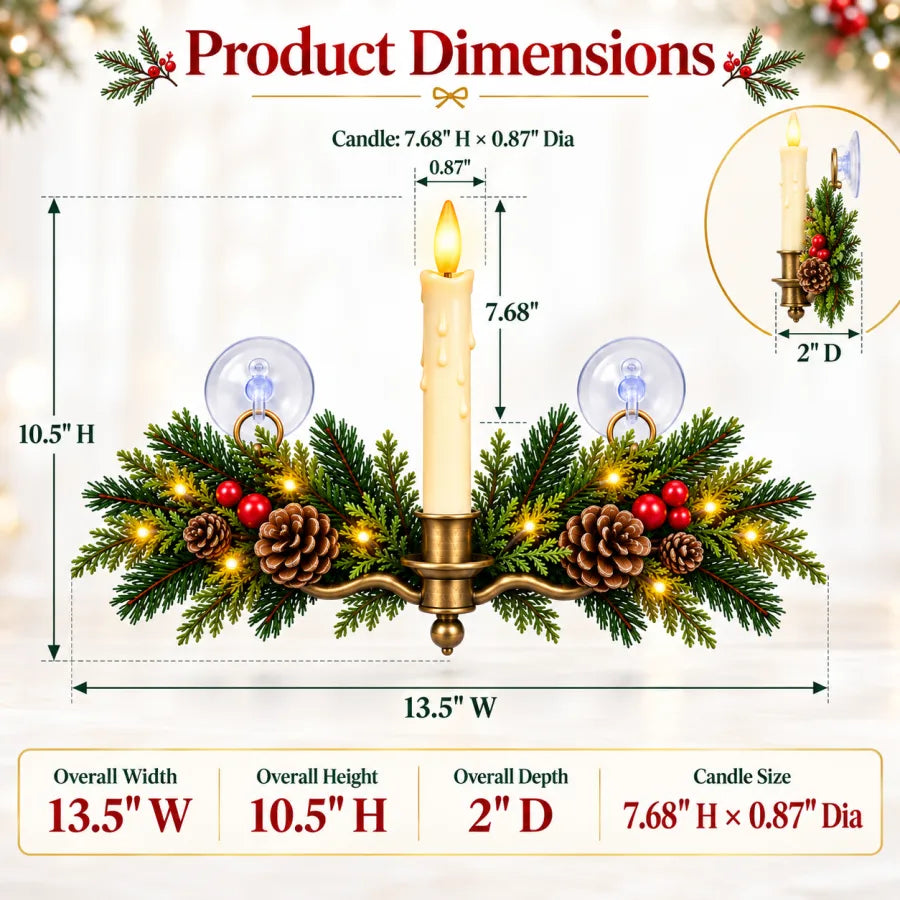 🔥 LAST DAY 50% OFF 🔥Vintage Christmas Window Candle Swag with Remote