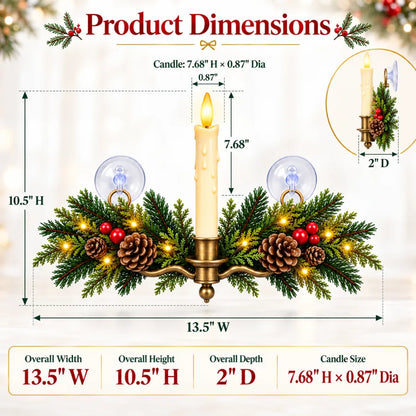 🔥 LAST DAY 50% OFF 🔥Vintage Christmas Window Candle Swag with Remote