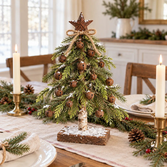 Snow-Kissed Bell & Star Christmas Tree