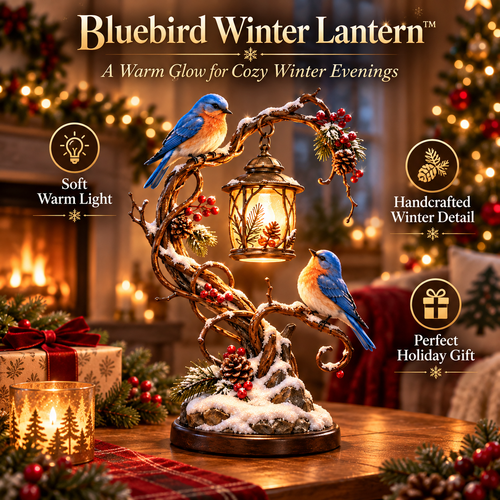 🐦✨ Bluebirds of Hope™ – Light-Up Winter Bluebird Lantern | Warm Glowing Bird Figurine, Cozy Home Decor & Meaningful Gift ❤️