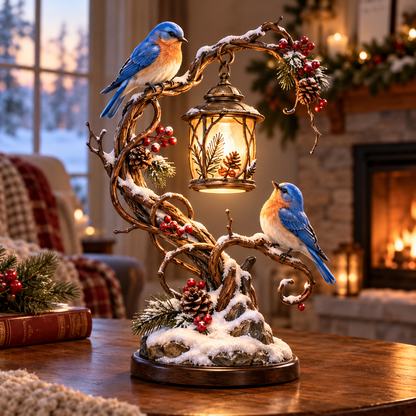 🐦✨ Bluebirds of Hope™ – Light-Up Winter Bluebird Lantern | Warm Glowing Bird Figurine, Cozy Home Decor & Meaningful Gift ❤️