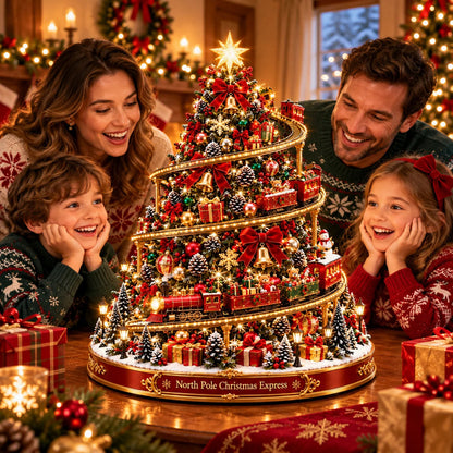 🎄 North Pole Christmas Express Tree | Lighted Spiral Train Display