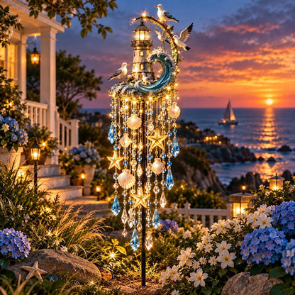 ✨🌊 Lighthouse Tide Glow – Solar Coastal Garden Light