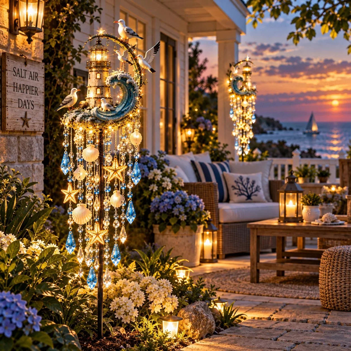 ✨🌊 Lighthouse Tide Glow – Solar Coastal Garden Light