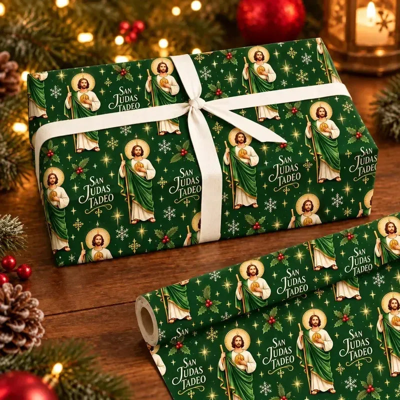 🔥Last Day 49% OFF - ✝️🎁San Judas Tadeo Christmas Wrapping Paper