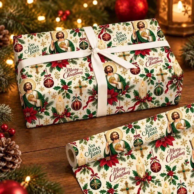 🔥Last Day 49% OFF - ✝️🎁San Judas Tadeo Christmas Wrapping Paper