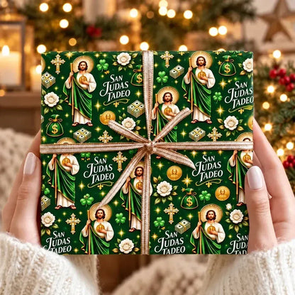🔥Last Day 49% OFF - ✝️🎁San Judas Tadeo Christmas Wrapping Paper