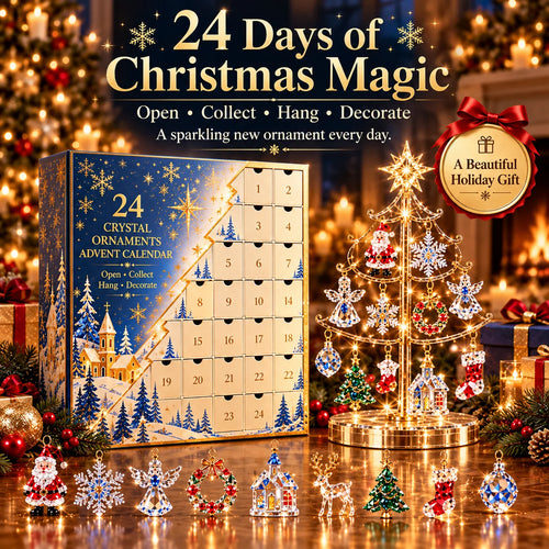 🎄✨  2026 Christmas Advent Calendar – 24 Crystal-Style Ornaments with Reusable Christmas Tree Display | 24 Days of Holiday Surprises