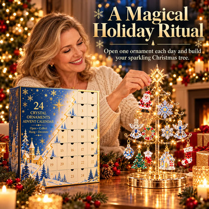 🎄✨  2026 Christmas Advent Calendar – 24 Crystal-Style Ornaments with Reusable Christmas Tree Display | 24 Days of Holiday Surprises