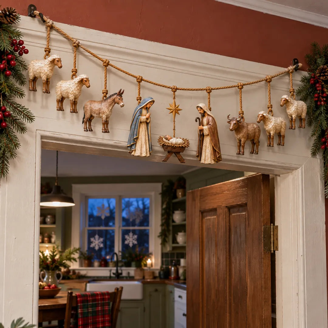 ✝️🎄Handcrafted Wooden Nativity Garland(📦Buy 2 Free Shipping)