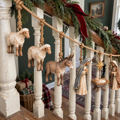 ✝️🎄Handcrafted Wooden Nativity Garland(📦Buy 2 Free Shipping)