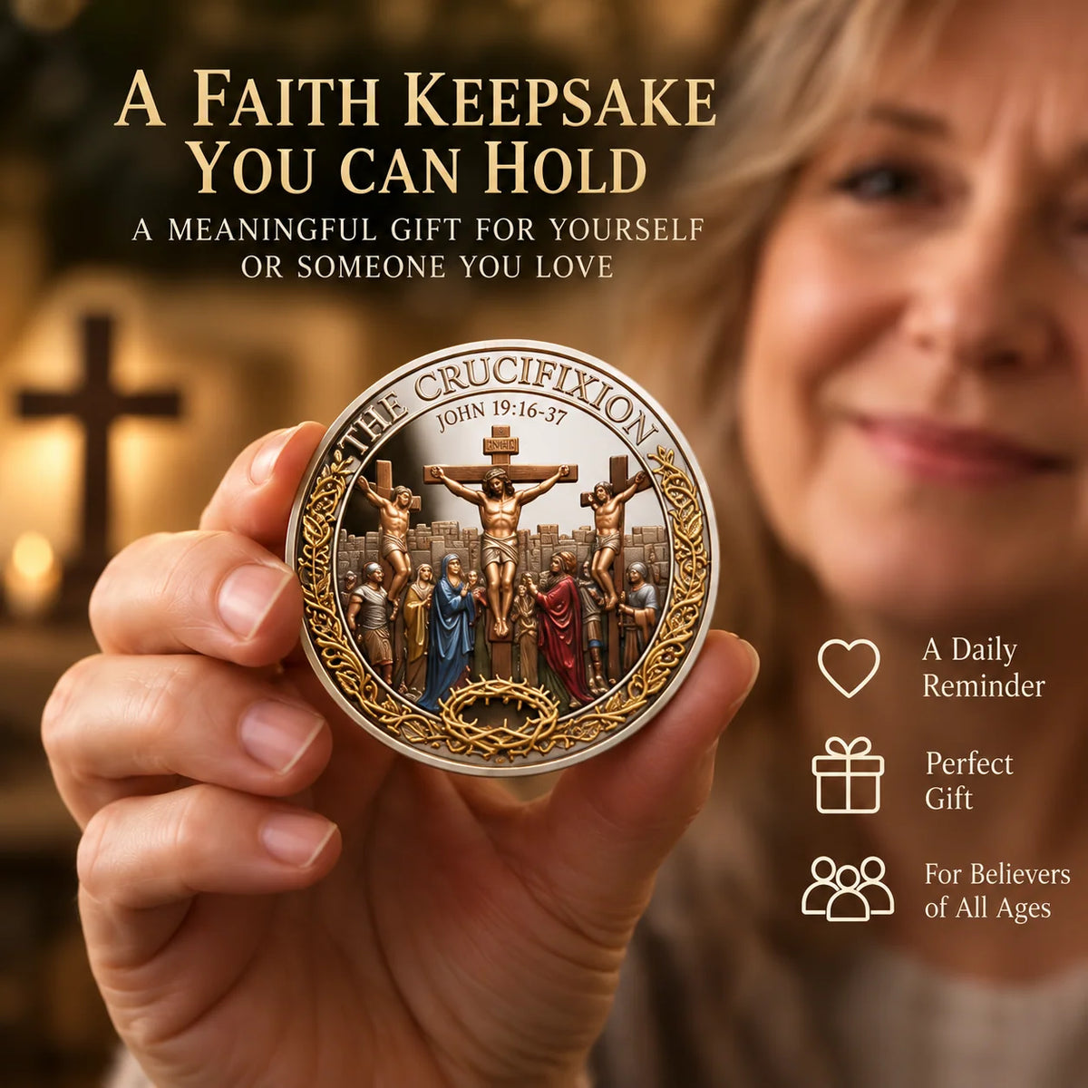 Two Sides, One Promise – Crucifixion & Resurrection Commemorative Badge