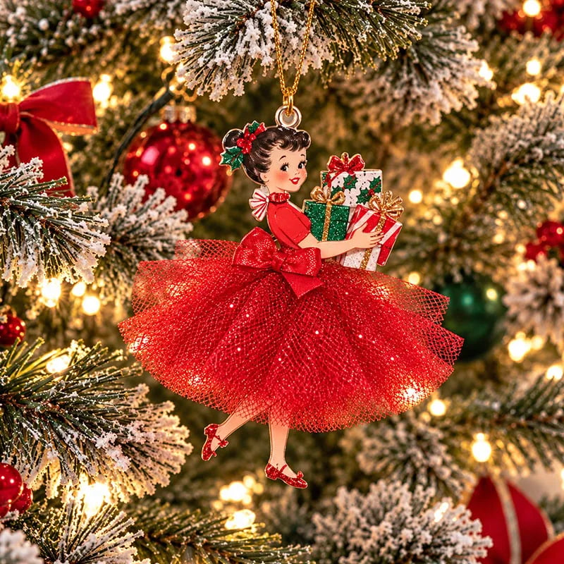 Nostalgic mid-century inspired Christmas ornament
