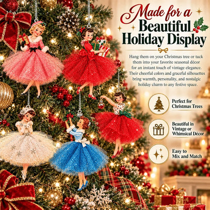 Vintage Christmas Lady Ornaments – 1950s-Inspired Holiday Charm 🎄